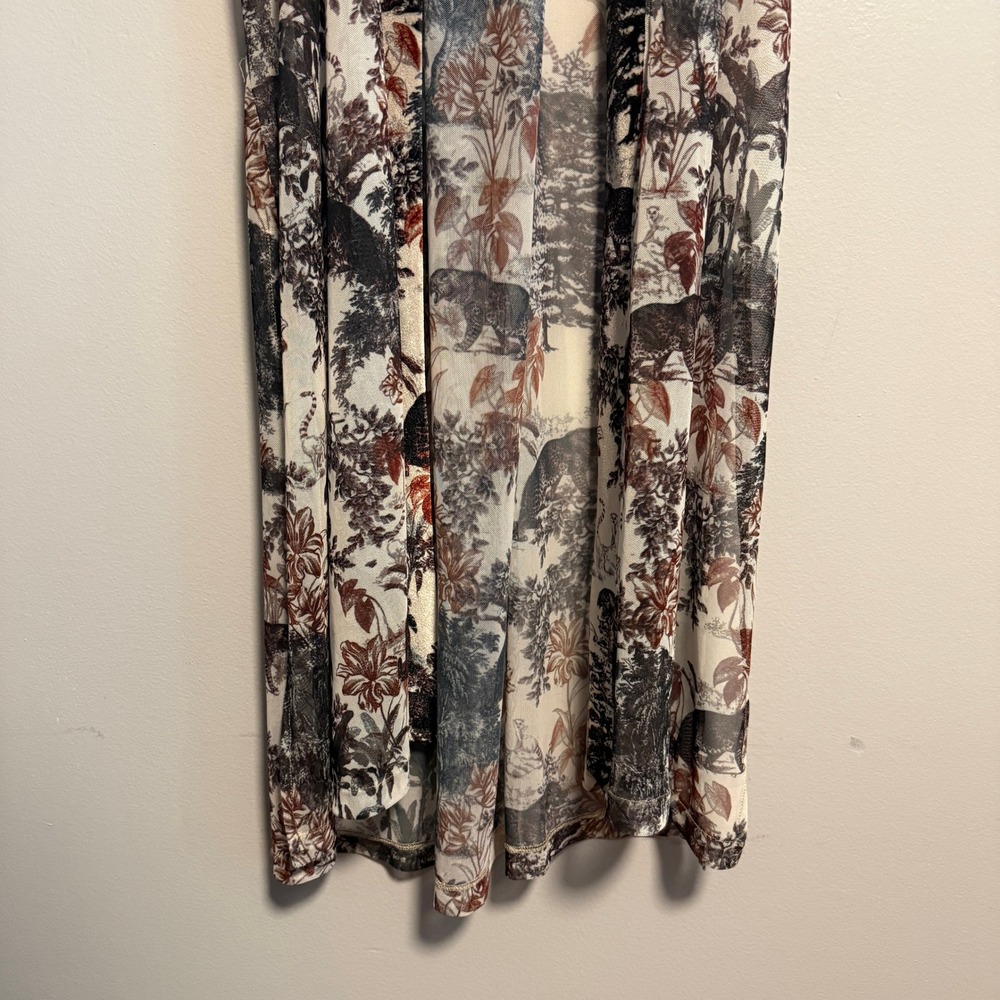 SpiritHoods Festival Kimono Jungle Animal Print Mesh Hooded NWT Size S/M - Picture 7 of 16